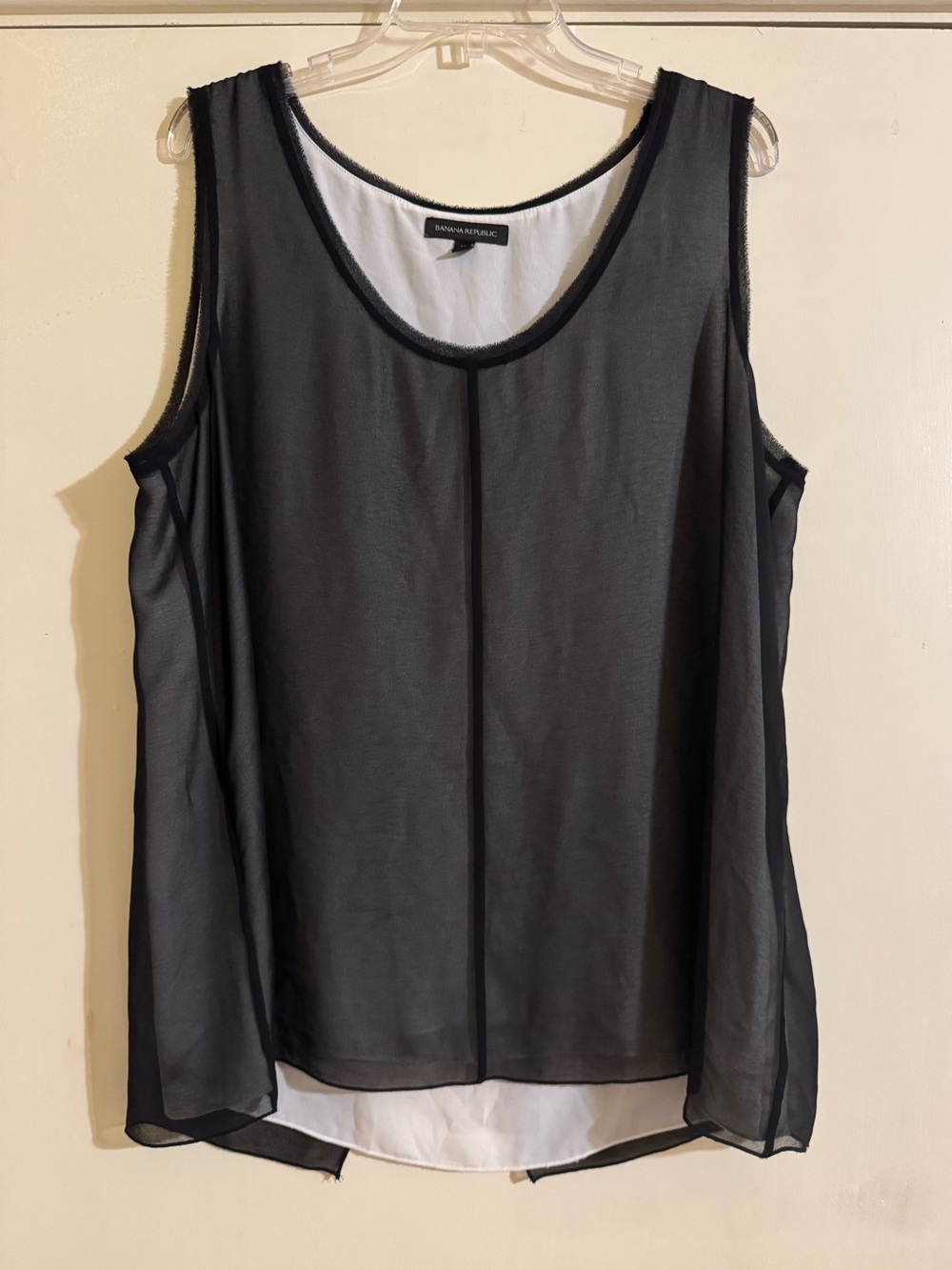 Banana Republic Black Sheer Layered Sleeveless Camisole